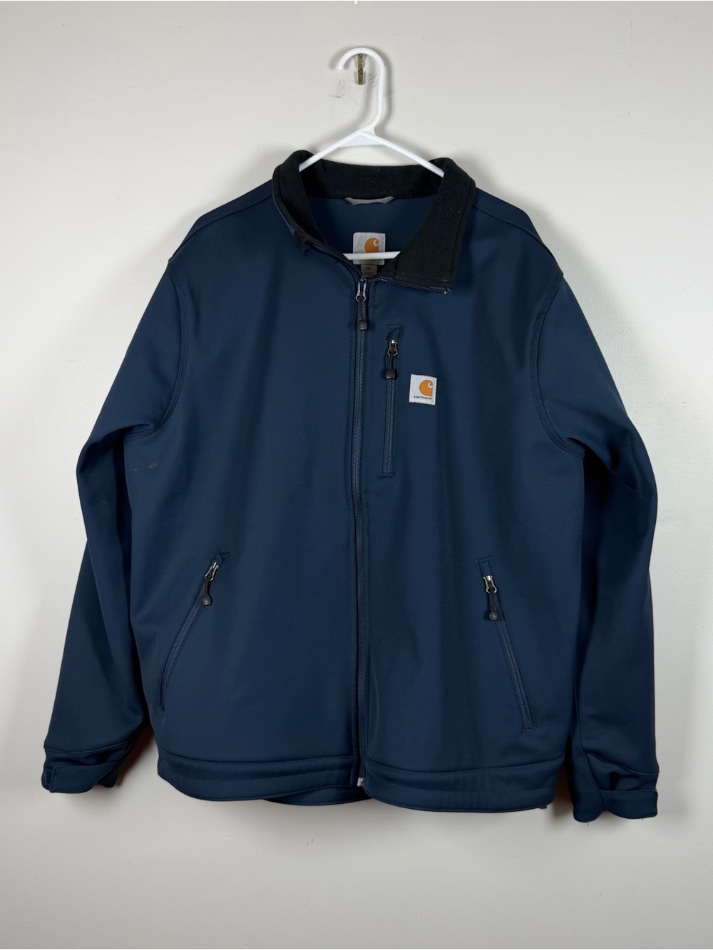 Carhartt Crowley Softshell Jacket Mens XL Navy Blue Full Zip Rain Defender